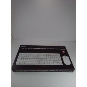 Macally QKEYCOMBO Full Size Wired USB Keyboard and Optical Mouse Combo for Mac